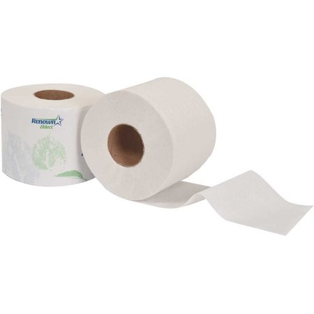 RENOWN Single Roll Banded 2-Ply 3.75 in. x 4 in. Toilet Paper 616 Sheets per Roll , 48PK REN06126-WB
